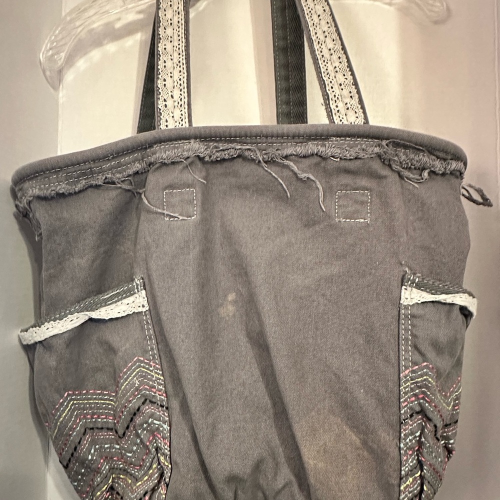 Thirty One Gray Retro Metro Tote Purse Diaper Bag